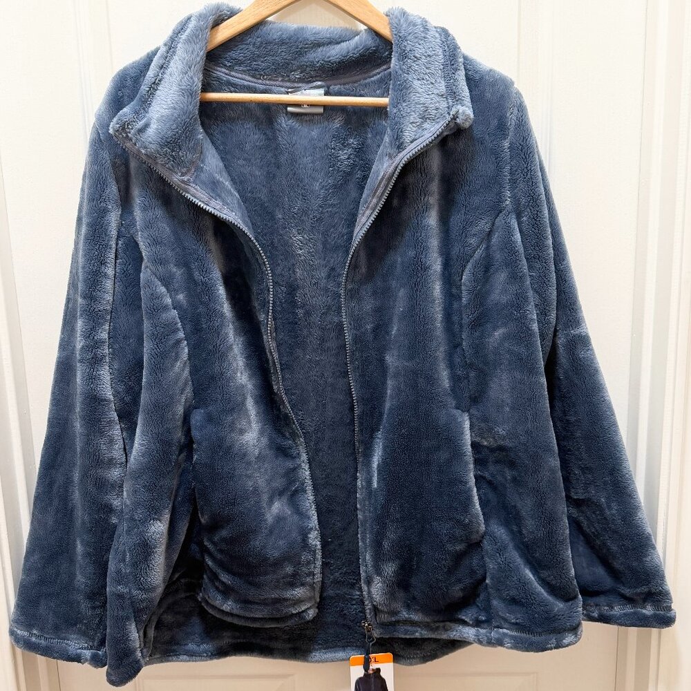 32 Degrees Women's Plush Jacket Size XXL Blue Full Zip Super Soft Lightweight - Picture 12 of 14
